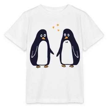 Verliebte Pinguine - Stanley/Stella Kinder T-Shirt MINI CREATOR  - Weiß - Vorne - Maike (125cm)