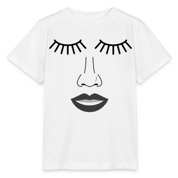 eyelash nose mouth - Stanley/Stella MINI CREATOR Kids’ T-Shirt - white - Front - Maike (125cm)