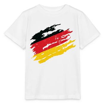 Deutschland Fahne Flagge Deutschlandflagge Kratzer - Stanley/Stella Kinder T-Shirt MINI CREATOR  - Weiß - Vorne - Maike (125cm)