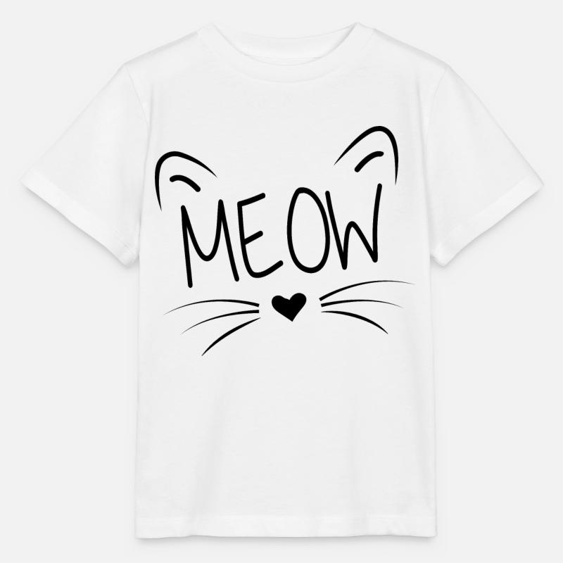 Katzen Design mit Text "MEOW" - Stanley/Stella Kinder T-Shirt MINI CREATOR - Weiß