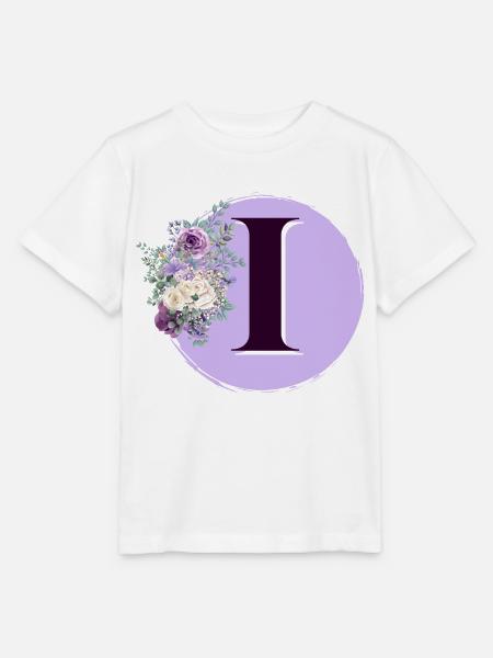 Buchstabe I Blumenkrone - Stanley/Stella Kinder T-Shirt MINI CREATOR  - Weiß