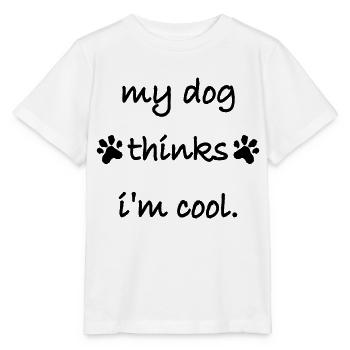 Le chien pense dans la fraîcheur - T-shirt bio MINI CREATOR Stanley/Stella Enfant - blanc - Devant - Maike (125cm)