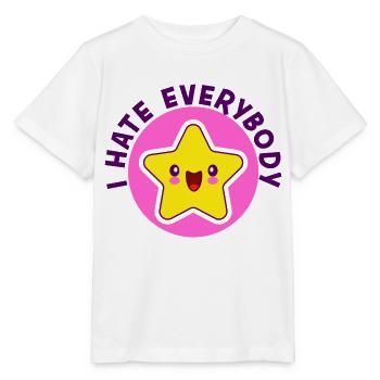 I Hate Everybody paradoxical happy sad star - Stanley/Stella MINI CREATOR Kids’ T-Shirt - white - Front - Maike (125cm)
