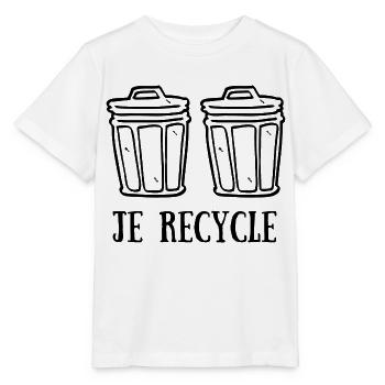 JE RECYCLE - VIVE LES POUBELLES - T-shirt bio MINI CREATOR Stanley/Stella Enfant - blanc - Devant - Maike (125cm)