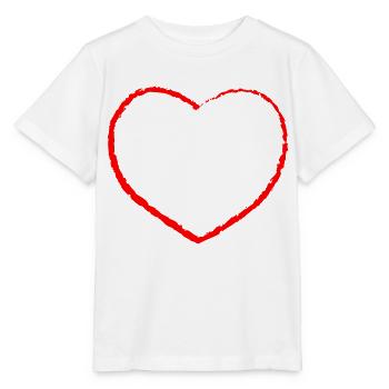 Herz Symbol Grunge Liebe - Stanley/Stella Kinder T-Shirt MINI CREATOR  - Weiß - Vorne - Maike (125cm)