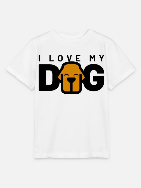 I LOVE MY DOG - Stanley/Stella Kinder T-Shirt MINI CREATOR  - Weiß