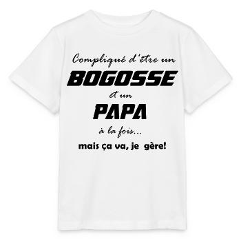 Compliqué d'être un bogosse et un papa - T-shirt bio MINI CREATOR Stanley/Stella Enfant - blanc - Devant - Maike (125cm)