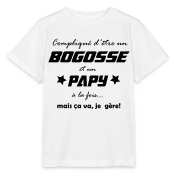 Compliqué d'être un bogosse et un Papy - T-shirt bio MINI CREATOR Stanley/Stella Enfant - blanc - Devant - Maike (125cm)