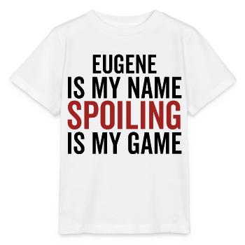 Eugene est mon nom Spoiler est mon jeu - T-shirt bio MINI CREATOR Stanley/Stella Enfant - blanc - Devant - Maike (125cm)