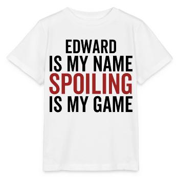 Edward est mon nom, spoiler est mon jeu - T-shirt bio MINI CREATOR Stanley/Stella Enfant - blanc - Devant - Maike (125cm)