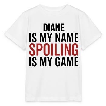 Diane est mon nom Spoiler est mon jeu - T-shirt bio MINI CREATOR Stanley/Stella Enfant - blanc - Devant - Maike (125cm)