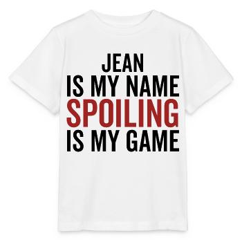 Jean est mon nom Spoiler est mon jeu - T-shirt bio MINI CREATOR Stanley/Stella Enfant - blanc - Devant - Maike (125cm)