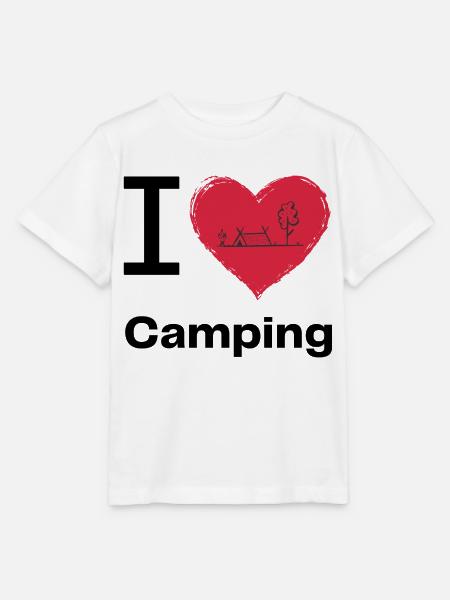 I LOVE Camping - Stanley/Stella Kinder T-Shirt MINI CREATOR - Weiß