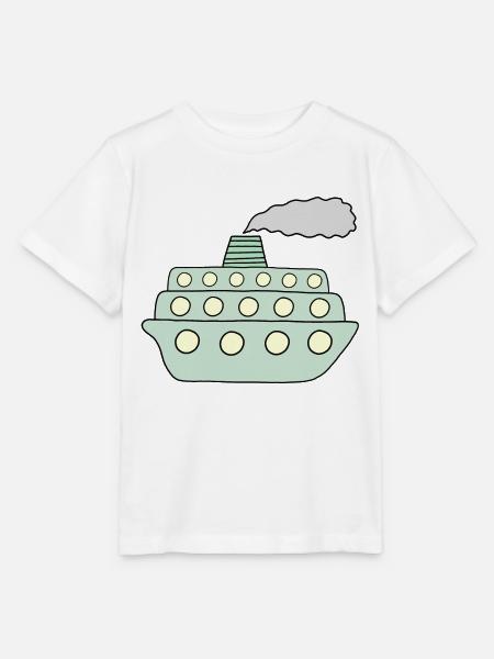 Navire vert - T-shirt bio MINI CREATOR Stanley/Stella Enfant - blanc