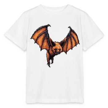 Flughund Pixelart in alter 8 Bit Manier und Look - Stanley/Stella Kinder T-Shirt MINI CREATOR  - Weiß - Vorne - Maike (125cm)