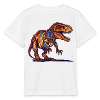 Pixel Dino in the style of old video games graphics - Stanley/Stella MINI CREATOR Kids’ T-Shirt - white - Front - Maike (125cm)