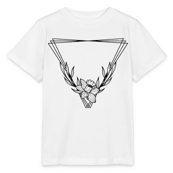 Couronne florale Boho feuille de saule 3 - T-shirt bio MINI CREATOR Stanley/Stella Enfant - blanc - Devant - Maike (125cm)