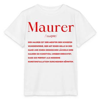 Maurer Definition - Stanley/Stella Kinder T-Shirt MINI CREATOR  - Weiß - Vorne - Maike (125cm)