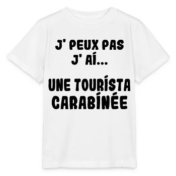 J'peux pas j'ai une Tourista carabinée - T-shirt bio MINI CREATOR Stanley/Stella Enfant - blanc - Devant - Maike (125cm)