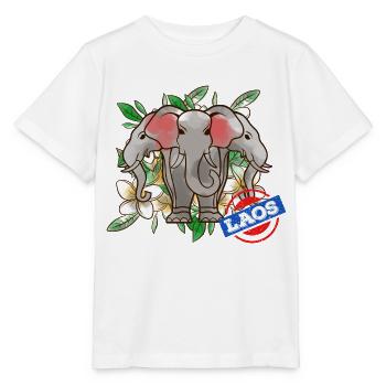 Laos Lao Laotian Flag Elephant Lao I Cadeau - T-shirt bio MINI CREATOR Stanley/Stella Enfant - blanc - Devant - Maike (125cm)