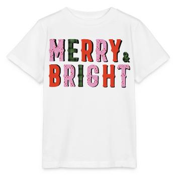 Merry and Bright - Christmas - Stanley/Stella MINI CREATOR Kids’ T-Shirt - white - Front - Maike (125cm)