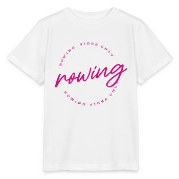 Rowing Vibes Only Slogan - Aviron - Rameur - T-shirt bio MINI CREATOR Stanley/Stella Enfant - blanc - Devant - Maike (125cm)