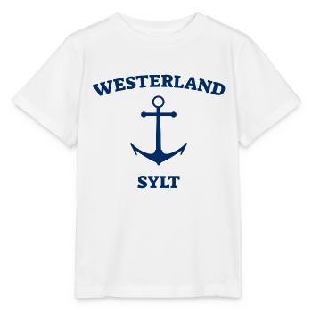 Westerland - Sylt - Mer du Nord - Ancre - Mouette - Île - T-shirt bio MINI CREATOR Stanley/Stella Enfant - blanc - Devant - Maike (125cm)