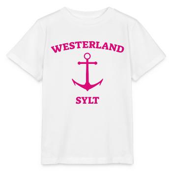 Westerland - Sylt - Nordsee - Anker - Möwe - Insel - Stanley/Stella Kinder T-Shirt MINI CREATOR  - Weiß - Vorne - Maike (125cm)