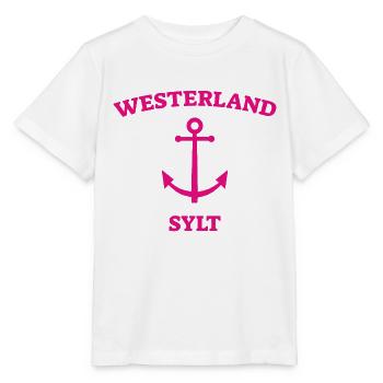Westerland - Sylt - Nordsee - Anker - Möwe - Insel - Stanley/Stella Kinder T-Shirt MINI CREATOR  - Weiß - Vorne - Maike (125cm)