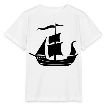 Bateau pirate - T-shirt bio MINI CREATOR Stanley/Stella Enfant - blanc - Devant - Maike (125cm)