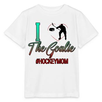 I Love The Goalie #hockeymom 4 - Stanley/Stella Kinder T-Shirt MINI CREATOR  - Weiß - Vorne - Maike (125cm)