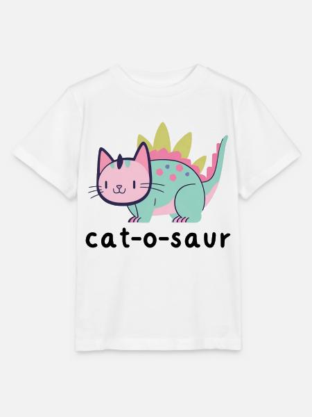 Cat-O-Saur - Stanley/Stella Kinder T-Shirt MINI CREATOR - Weiß