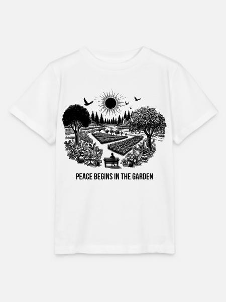 Frieden beginnt im Garten - Stanley/Stella Kinder T-Shirt MINI CREATOR  - Weiß