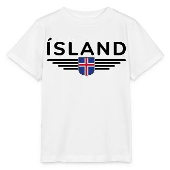 Iceland T-Shirt – Magic of the Northern Lights - Stanley/Stella MINI CREATOR Kids’ T-Shirt - white - Front - Maike (125cm)