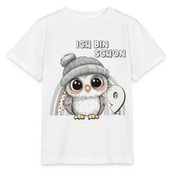 9th Birthday Owl Rainbow Cute Cute - Stanley/Stella MINI CREATOR Kids’ T-Shirt - white - Front - Maike (125cm)