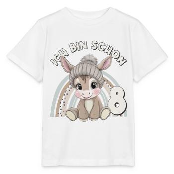 8. Geburtstag Esel Regenbogen Süß Niedlich - Stanley/Stella Kinder T-Shirt MINI CREATOR  - Weiß - Vorne - Maike (125cm)