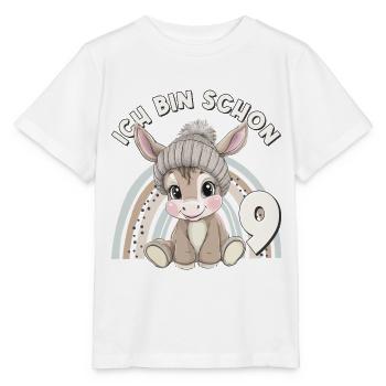 9. Geburtstag Esel Regenbogen Süß Niedlich - Stanley/Stella Kinder T-Shirt MINI CREATOR  - Weiß - Vorne - Maike (125cm)