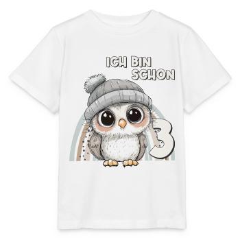 3. Geburtstag Eule Regenbogen Süß Niedlich - Stanley/Stella Kinder T-Shirt MINI CREATOR  - Weiß - Vorne - Maike (125cm)