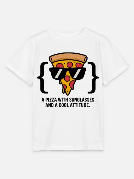 Coole Pizza Slice Sonnenbrille - Stanley/Stella Kinder T-Shirt MINI CREATOR - Weiß