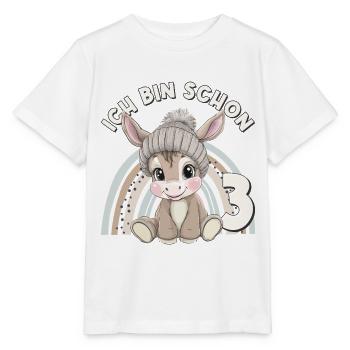 3. Geburtstag Esel Regenbogen Süß Niedlich - Stanley/Stella Kinder T-Shirt MINI CREATOR  - Weiß - Vorne - Maike (125cm)