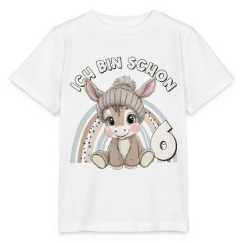 6. Geburtstag Esel Regenbogen Süß Niedlich - Stanley/Stella Kinder T-Shirt MINI CREATOR  - Weiß - Vorne - Maike (125cm)