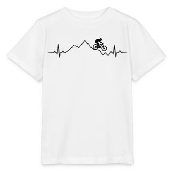 Mountain Bike ECG Heartbeat MTB Mountains Jump - Stanley/Stella MINI CREATOR Kids’ T-Shirt - white - Front - Maike (125cm)
