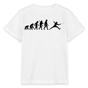 Fechten Evolution für Fechter Fechtsport - Stanley/Stella Kinder T-Shirt MINI CREATOR  - Weiß - Vorne - Maike (125cm)