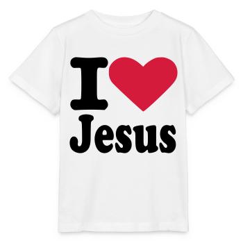 I love Jesus - Stanley/Stella Kinder T-Shirt MINI CREATOR  - Weiß - Vorne - Maike (125cm)