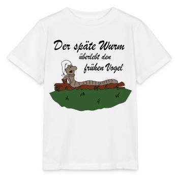 Der späte Wurm - Stanley/Stella Kinder T-Shirt MINI CREATOR  - Weiß - Vorne - Maike (125cm)