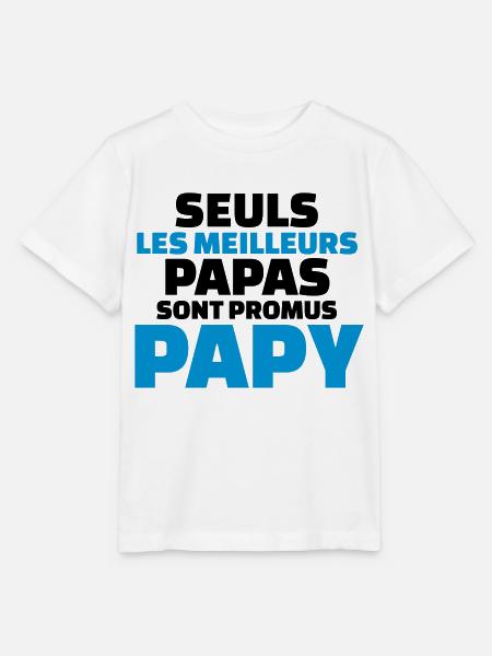 seuls les meilleurs papas sont promus papy - T-shirt bio MINI CREATOR Stanley/Stella Enfant - blanc