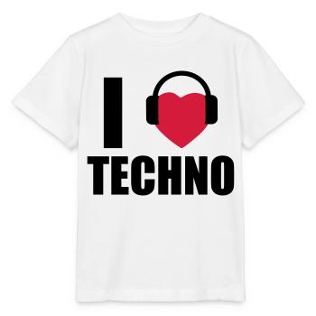I LOVE TECHNO 1 - T-shirt bio MINI CREATOR Stanley/Stella Enfant - blanc - Devant - Maike (125cm)