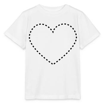 dashed_heart_1c - Stanley/Stella Kinder T-Shirt MINI CREATOR  - Weiß - Vorne - Maike (125cm)
