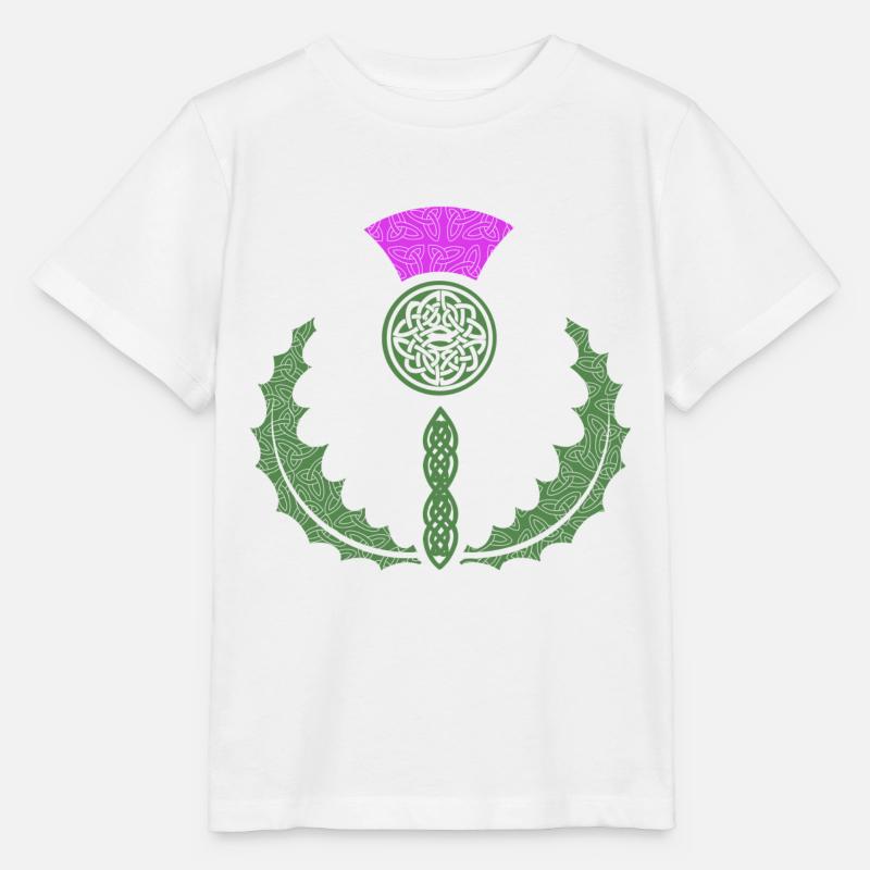 Celtic Knotwork Thistle - Stanley/Stella MINI CREATOR Kids’ T-Shirt - white