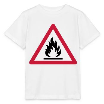 Branntgefahr schild - Stanley/Stella Kinder T-Shirt MINI CREATOR  - Weiß - Vorne - Maike (125cm)
